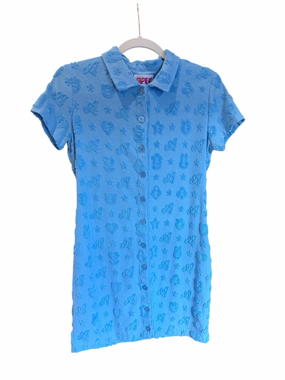 APEE‎ A BATHING APE Terry Cloth Button Up Dress Blue M